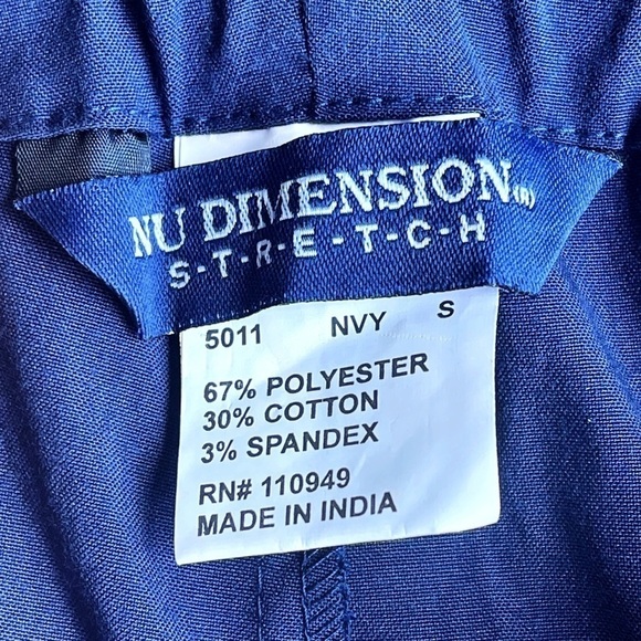 Nu Dimensions Stretch Navy Drawstring Scrub Pants - Picture 7 of 8